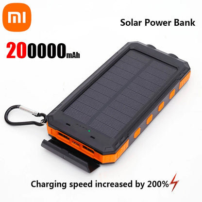 Powerbank solarny 200 000 mAh, szybkie ładowanie