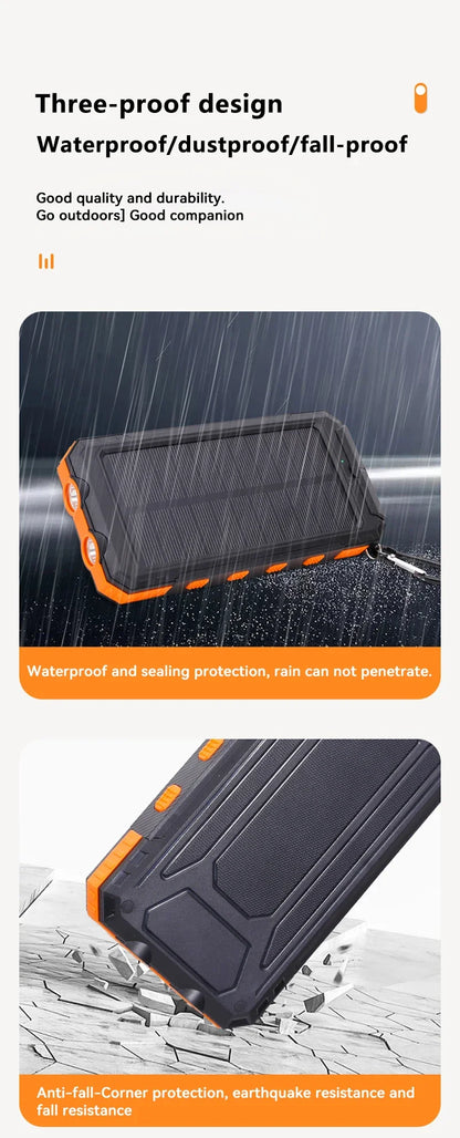 Powerbank solarny 200 000 mAh, szybkie ładowanie
