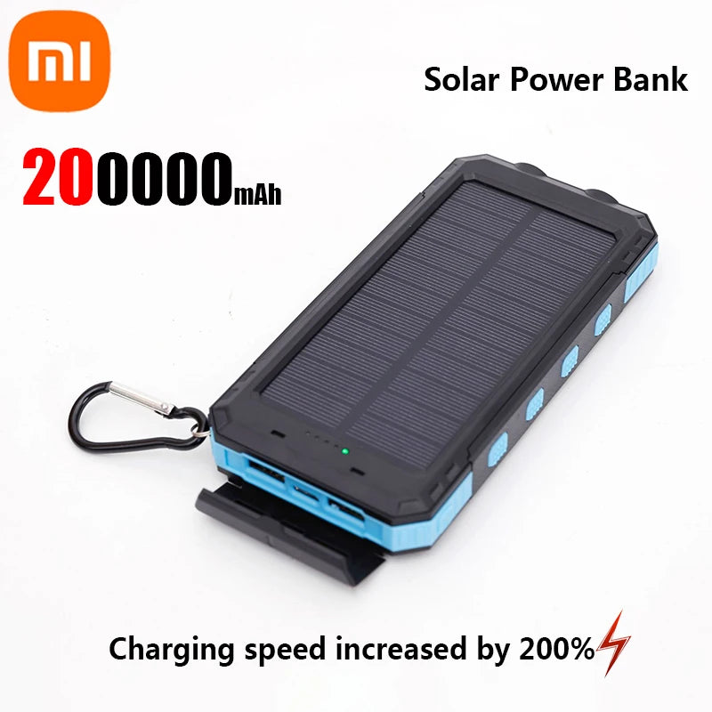 Powerbank solarny 200 000 mAh, szybkie ładowanie