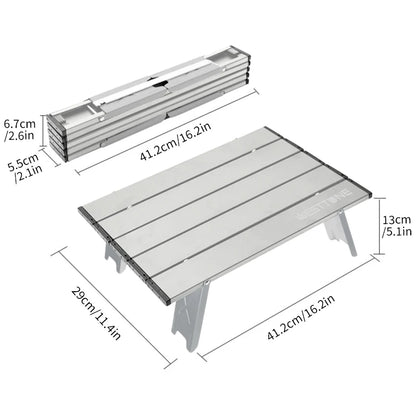 Ultralekki, składany stolik campingowy z aluminium