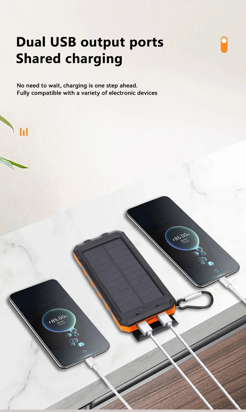 Powerbank solarny 200 000 mAh, szybkie ładowanie