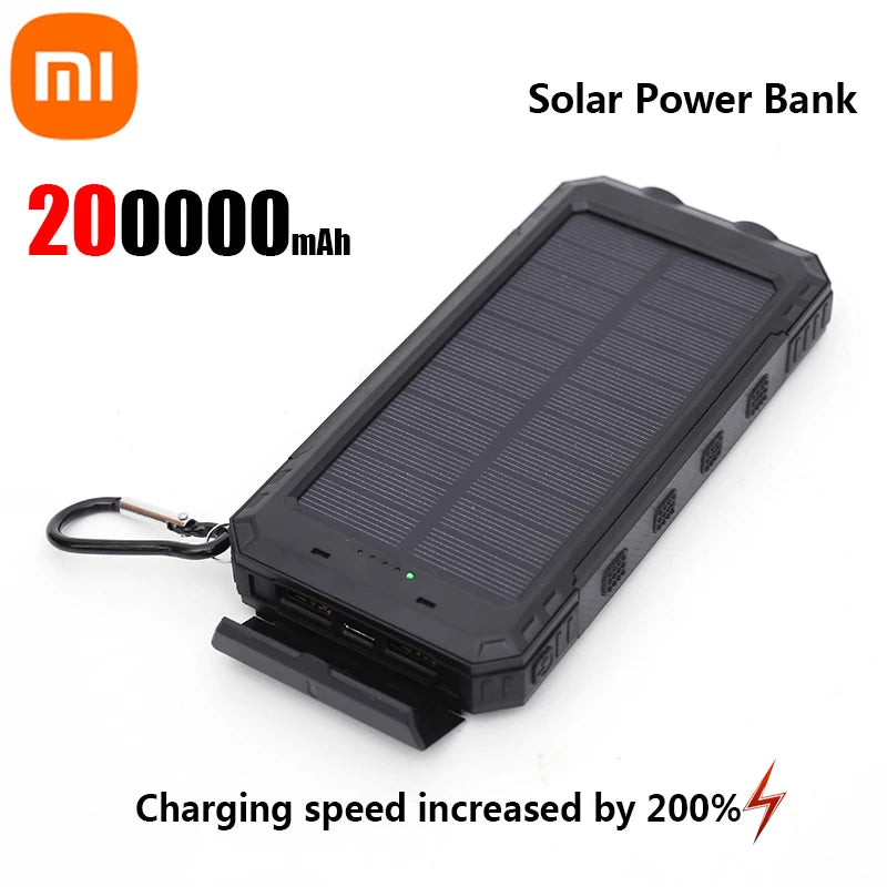 Powerbank solarny 200 000 mAh, szybkie ładowanie