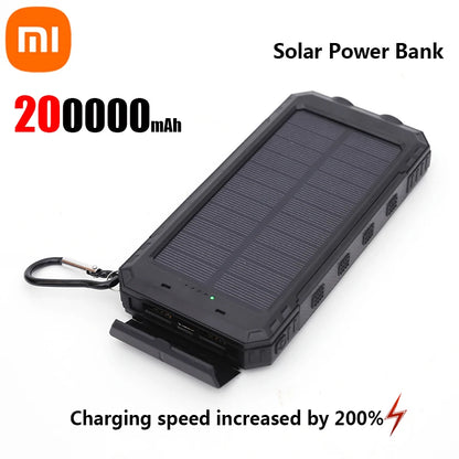 Powerbank solarny 200 000 mAh, szybkie ładowanie